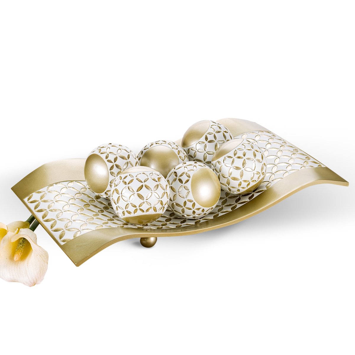 Creative Scents Schonwerk Diamond Lattice Decorative Table Decorations, Centerpieces for Dining/Living Room Table Decor Dish - Coffee Table Decor Best Wedding/Birthday Gift