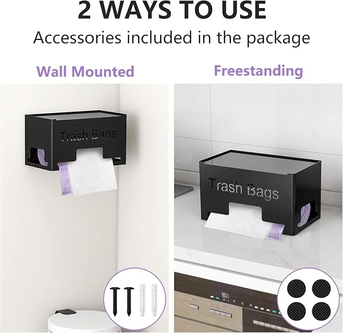Extra Large Trash Bag Holder Dispenser, Metal Garbage Bag Dispenser Roll Holder