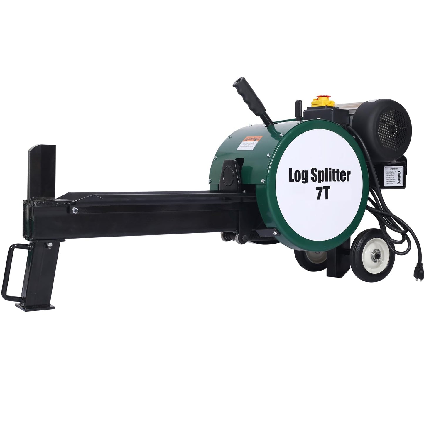 HeureuxBoBo 7 Ton Horizontal Double Flywheel Electric Log Splitter, 2HP 16A 110V Portable Firewood Splitting Machine with Low Profile Design & Comfortable Handle