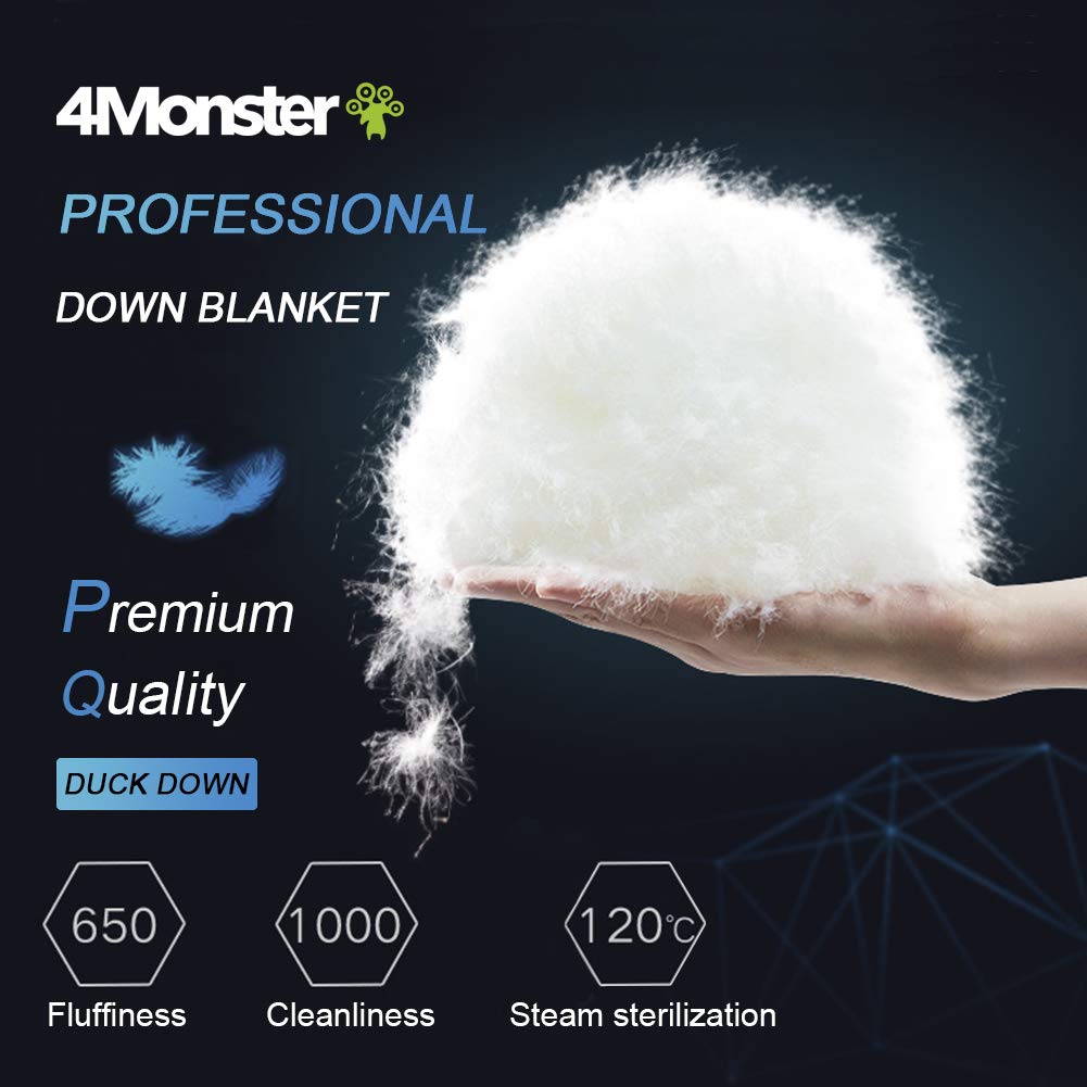 4Monster Down Camping Blanket - Outdoor Travel Quilt Puffy 650 Fill, Packable, Lightweight,Wind & Waterproof | Ideal for Stadium, Backpacking, Camping, Travel, Picnics, Beach and Hiking