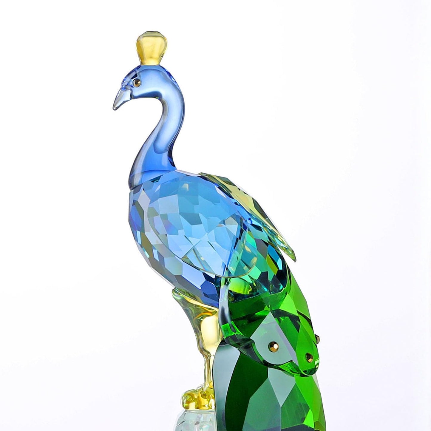 DOJOZ Crystal Peacock Figurine Handmade Art Animal Home Decor Statue Home Decoration