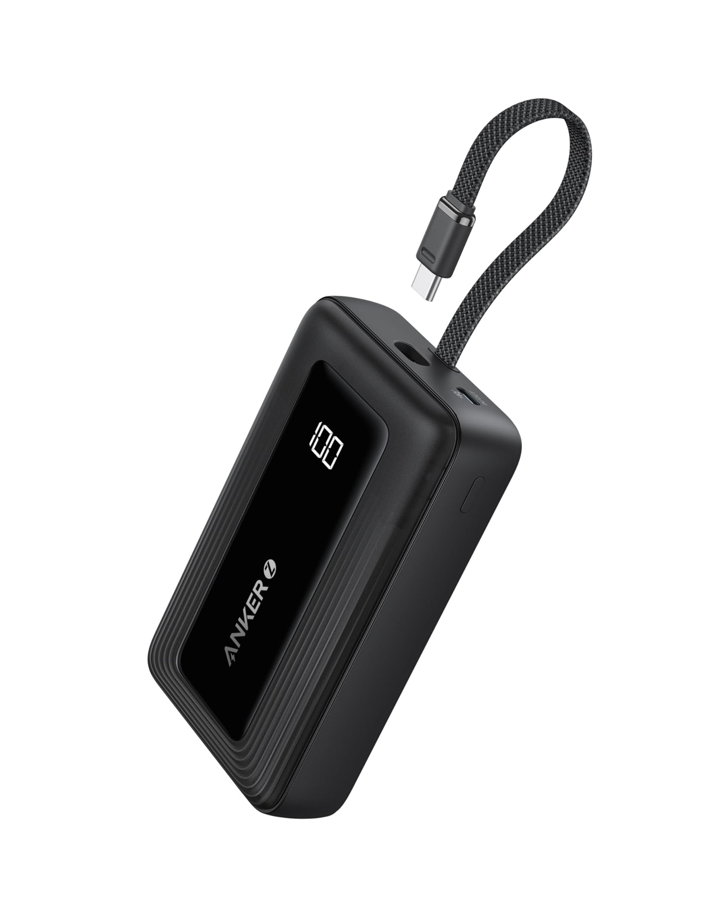 Anker Zolo Power Bank, 20,000mAh 30W High-Speed Portable Charger with Built-In USB-C Cable, Battery Pack For iPhone 17/17 Air/17 Pro/17 Pro Max/16/15 Series, Galaxy, and More