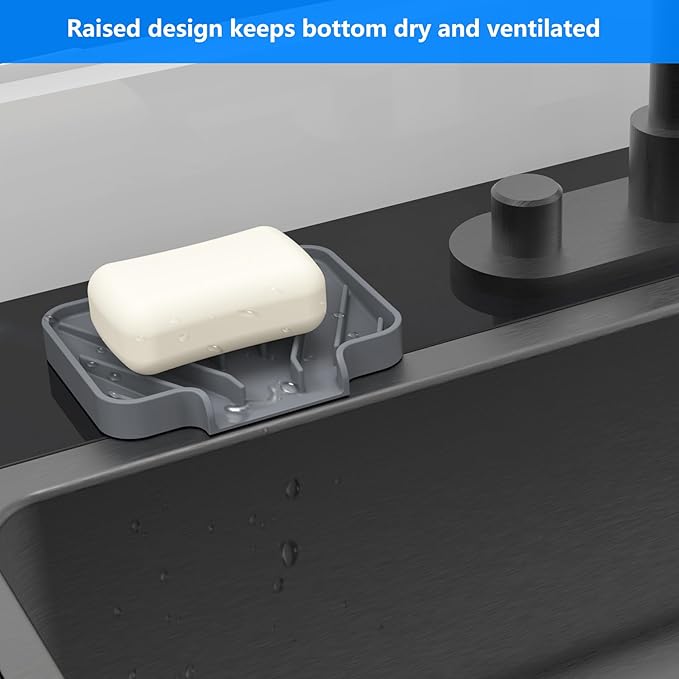 Sponge Holder for Kitchen Sink, Dish Sponge Holder & Soap Tray