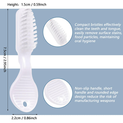 Nuogo 500 Pieces Mini Toothbrush Bulk Disposable Toothbrushes Thumbprint Individually Packaged Security Toothbrush with Short Handle Soft Bristles Prison Tooth Brush for Camping Travel