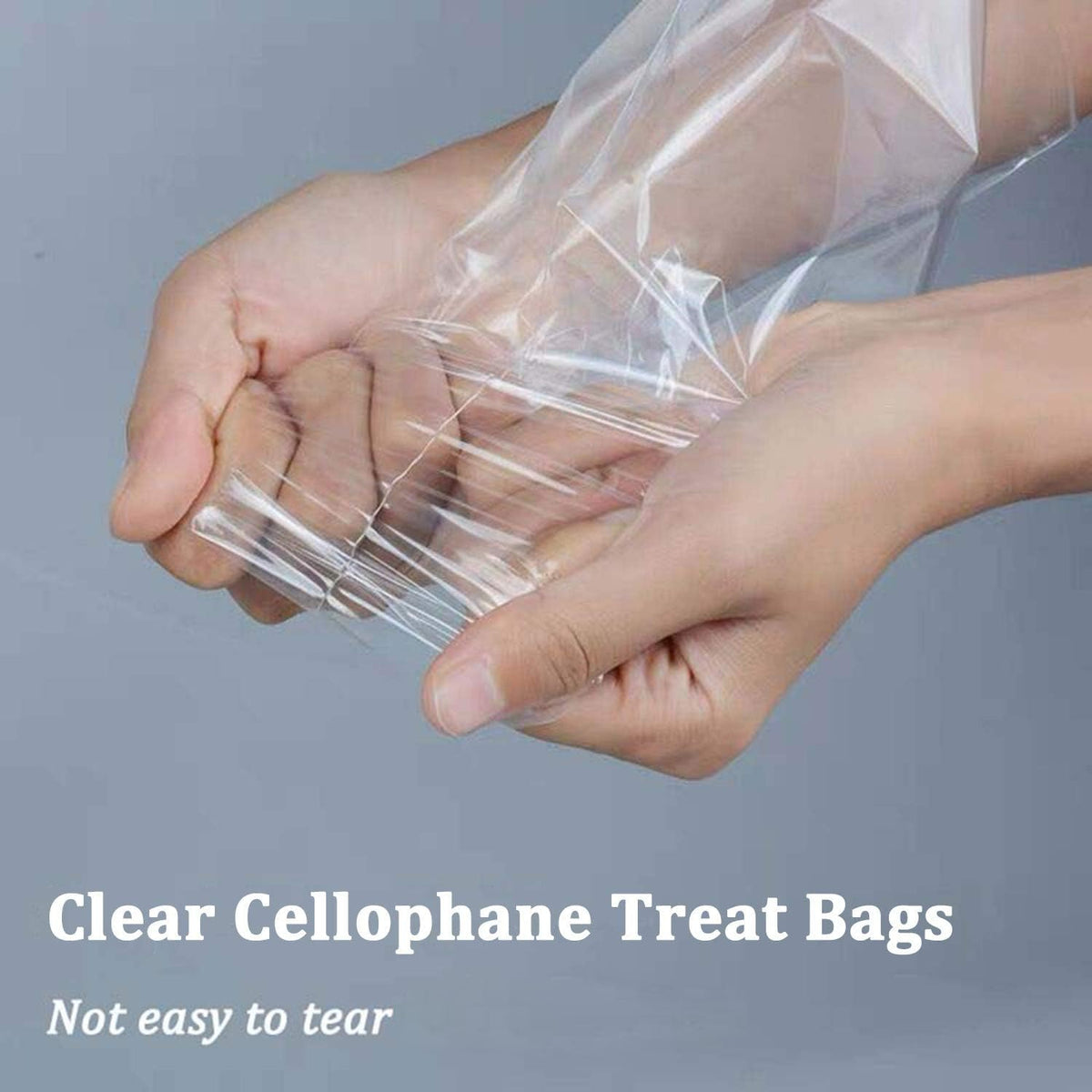 Morepack Cellophane Treat Bags, 200 PCS Clear Cellophane Gift Bags with Twist Ties (8"x12")