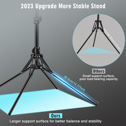 11.5 inch Ring Light with Tripod Stand & Phone Holder Tall 177cm/69.5",Large Professional Selfie Ring Lights for Phone,LED Standing Ringlight for Makeup,Video,Streaming,Youtube
