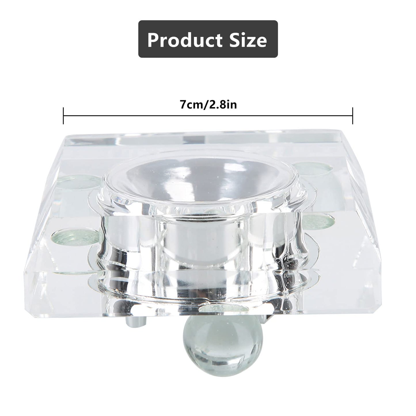 Aepiraza Crystal Led Light Base for 3D Display Lighted Up, 4 LED Bead 7 Colors Led Crystal Light Base Multi-Color Automatic Flashing Show Stand for 3D Glass Art Craft Shows (Square)