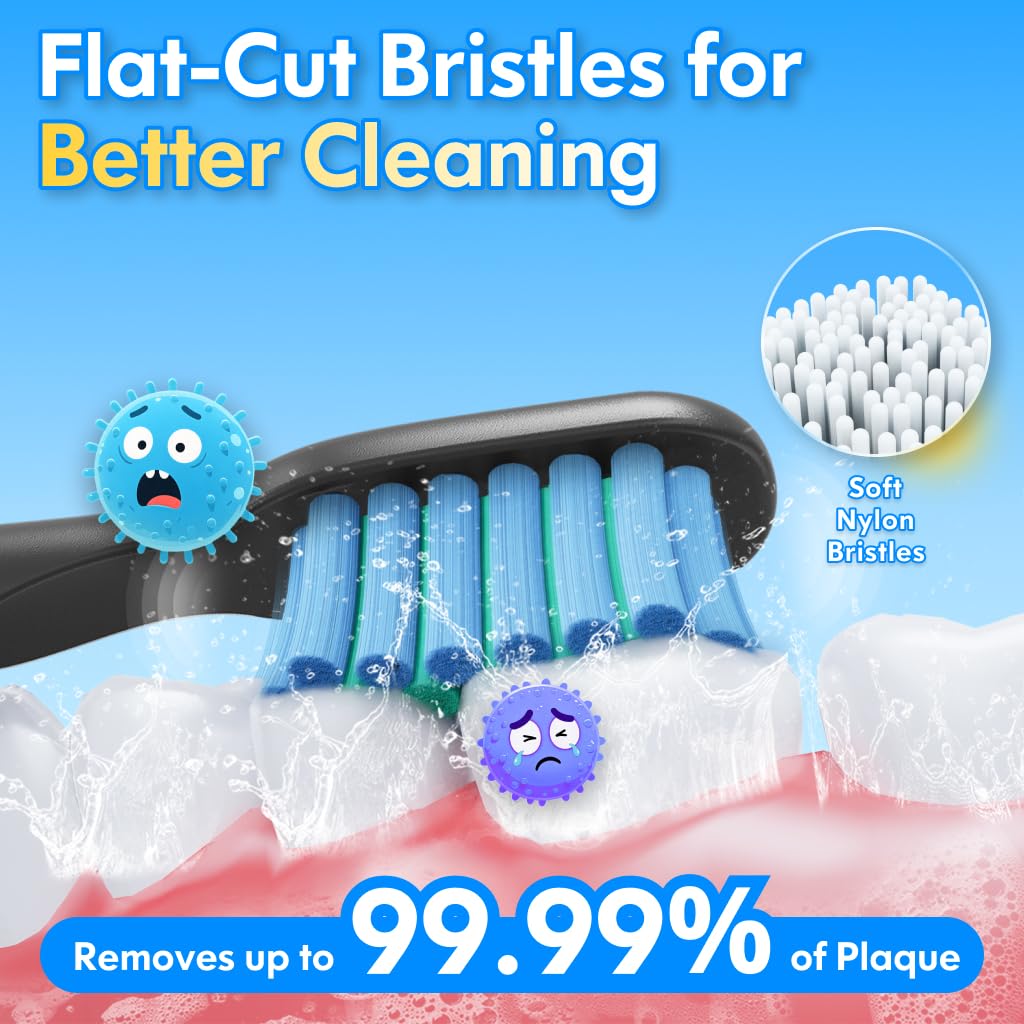 Kids Electric Toothbrush 3-5-6-12 Rechargeable Childrens Electric Toothbrush with Timer 3 Modes Habit-Forming Stickers 31000VPM Power for Boys Junior Kids Sonic Toothbrush (Astronaut Black)