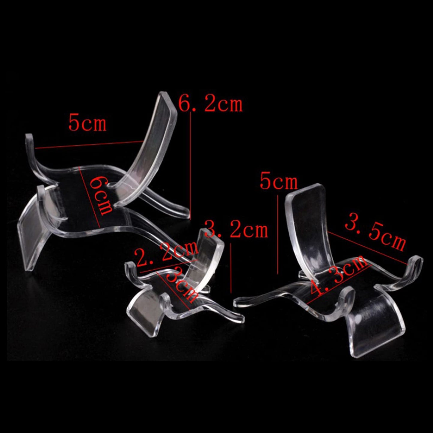 Generic Pack of 10 Clear Acrylic Display Stand Suport Base for Minerals Gemstones Rock Specimens Geode Agate Seashells Stones Jewelry Home Office Decoration - S