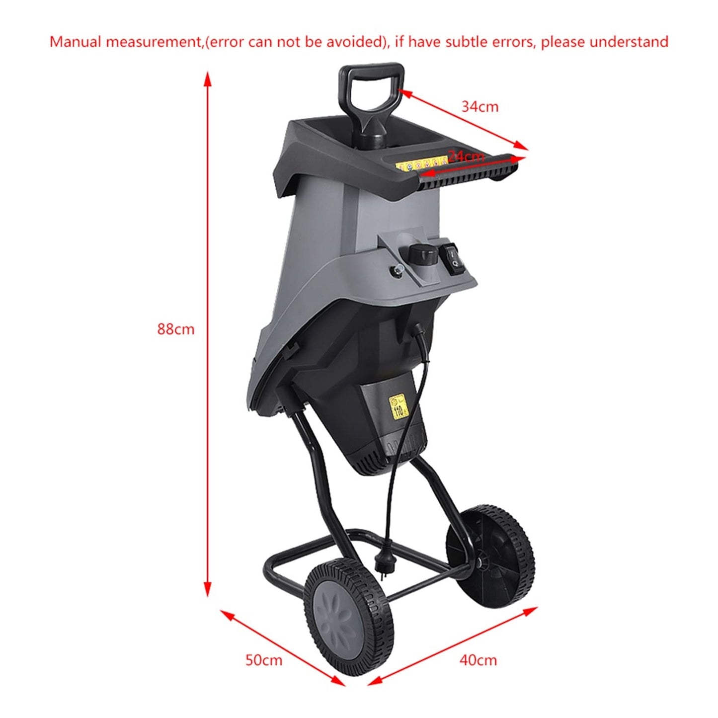 HT6533 Powerful Wood Chipper Branch Crusher Electric Breaking Machine 2400W Tree Branch Crushing Machine Garden Tool With Efficiency And Precision(With 10M Power cord)