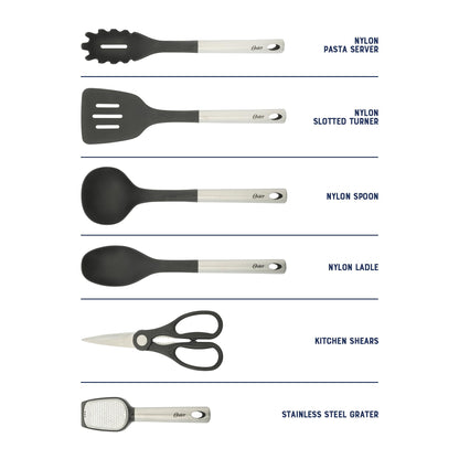 Oster Baldwyn 12 Piece Stainless Steel and Nylon Kitchen Tool and Cutlery Set
