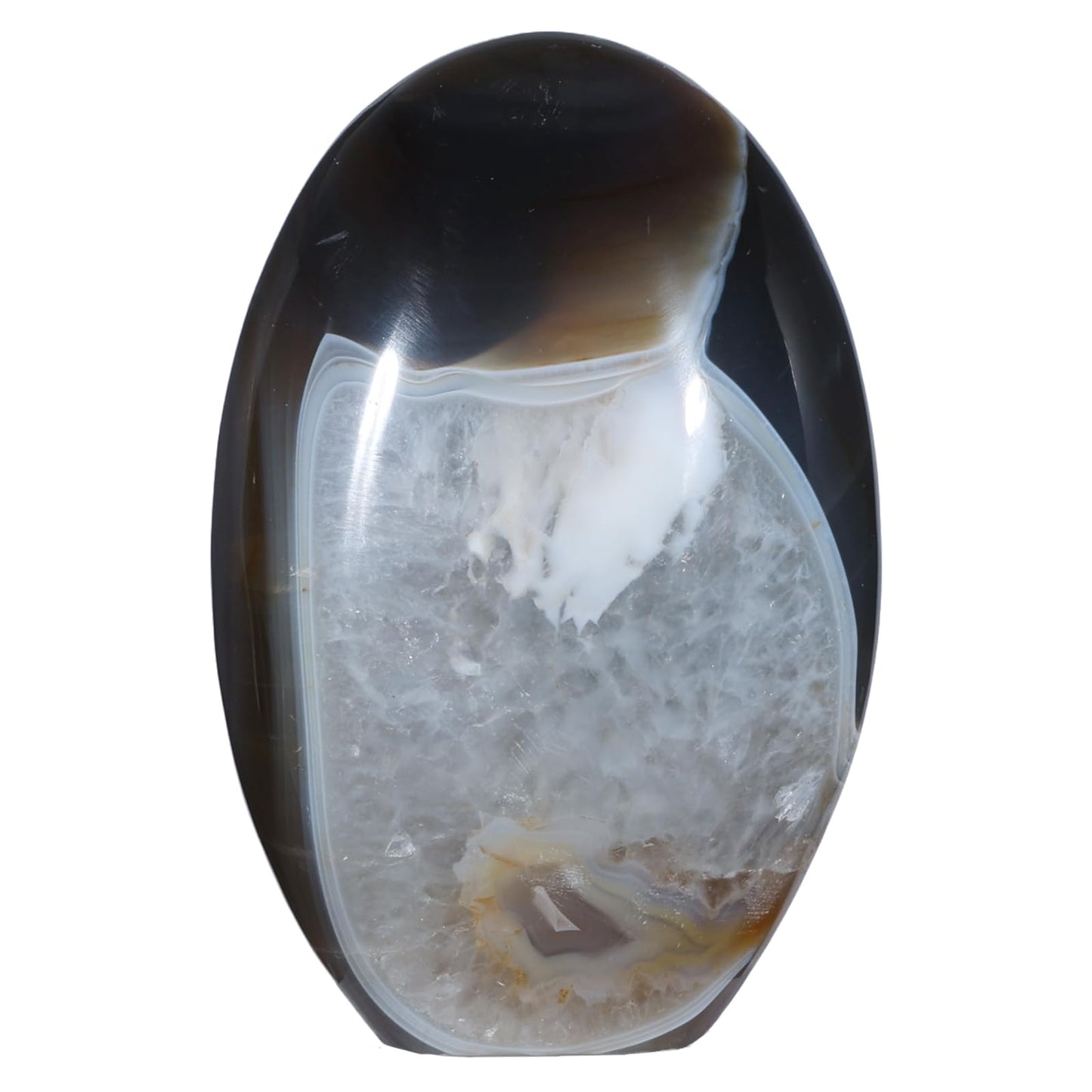 dssmboom Irregular Self-Standing Agate Stone Decoration for Home Tabletop, Polished Crystal Stone Mineral Specimen for Reiki Healing, 0.51-1.01 lb