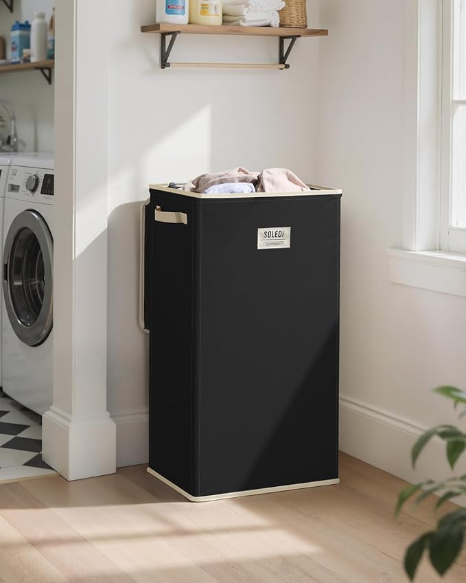 SOLEDI Laundry Hamper with Lid 100L Large & Tall Collapsible Laundry Basket