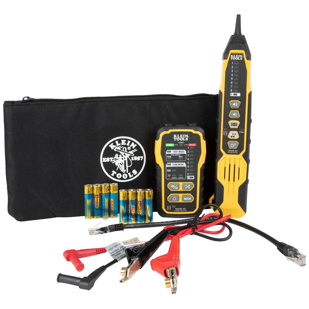 Klein Tools VDV500-920 Wire Tracer Tone Generator and Probe Set with RJ45 Port & VDV226-110 Ratcheting Modular Data Cable Crimper/Wire Stripper