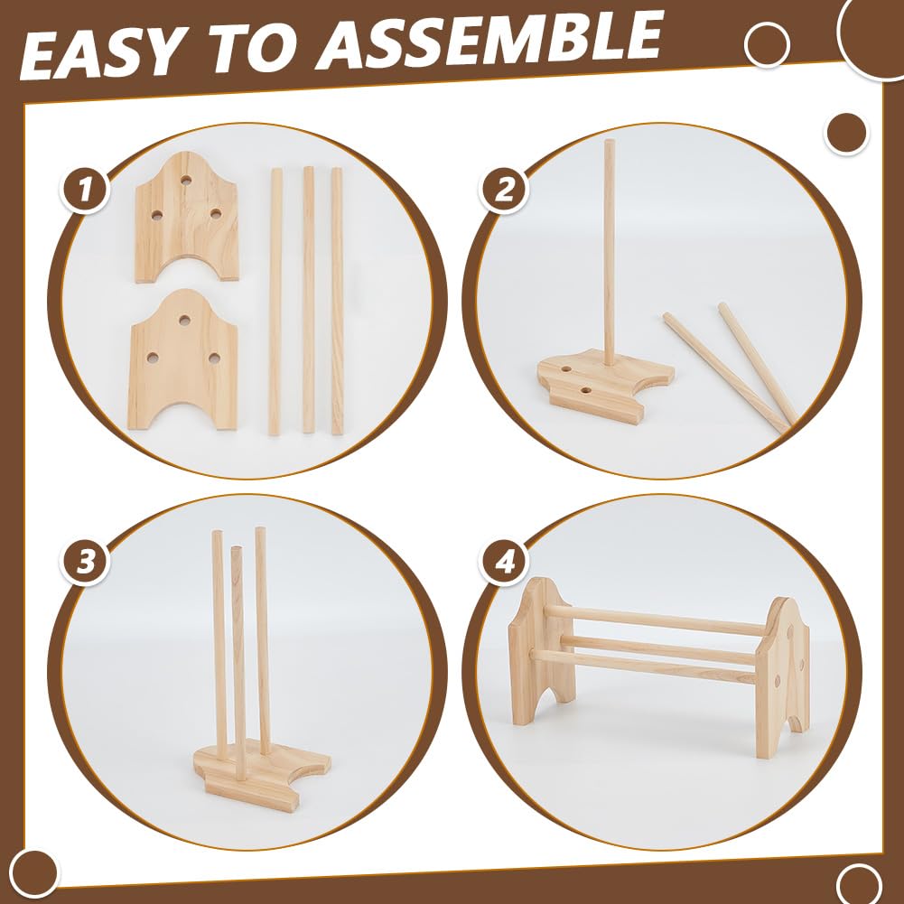 WEBEEDY 2 Sets Wood Pliers Rack Pine Wood Dowels Rack Jewelry Making Bench Tool Organizer Wooden Rack for Pliers Cutters Storage Workshop Garage Home DIY Craft Projects Tool Organization