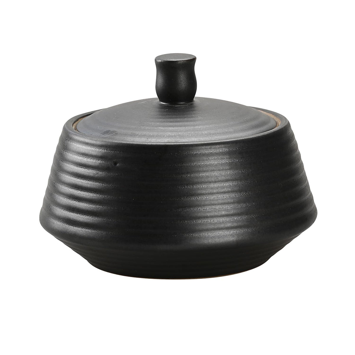 NCQIXIAO Retro Kitchen Canisters Ceramic Food Storage Jar Roud Shape with Silicone Airtight Lid for Tea, Coffee, Nuts, Herb, Spice, Sugar (Low Black)