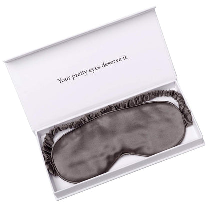 Silk Sleep Mask Light Blocking Luxury 100% Mulberry 19mm Silk Eye Mask Eye Cover Blindfold Ultra Soft Light & Comfy Anti Aging Skin Care with Travel Bag Gift Package