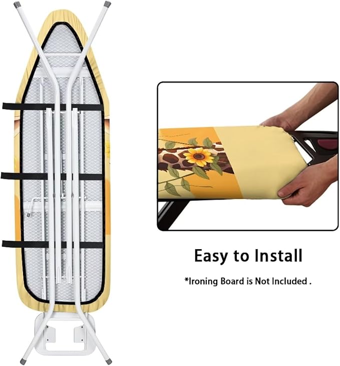 Sunflower Giraffe Ironing Board Cover and Pad 15 x 54 Non-Slip Thick Ironing
