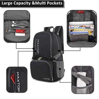 MAXTOP 40L Ultra Lightweight Packable Backpack Foldable Rucksack Water Resistent For Men Women Kids Outdoor Camping Hiking Travel Daypack Handy Durable …