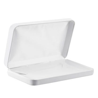 Necklace Gift Box – Luxury White PU Leatherette Large Jewelry Display & Storage Case with Satin Lid and White Packer for Wedding, Anniversary & Engagement