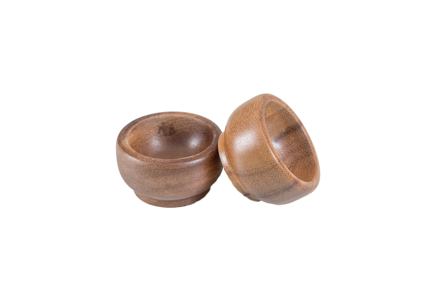Lipper International Acacia Wood Round Pinch Bowls for Salts and Spices or Serving Small Snacks, 2 1/2" Diameter x 1 1/2" Tall, Set of 2