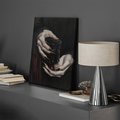 Gothic Canvas Wall Art Dark Academia Vampire Wall Decor Pictures Clawed Hands Dracula Painting Artwork Moody Witchy Spooky Occult Poster Print for Bedroom Office home Decoration 12x16in