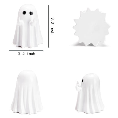 Halloween Ghost Figurine 3pcs Resin Ghost Spooky Statue Set Quirky Gifts Small Figurines for Halloween Party Tabletop Desk Home Decor
