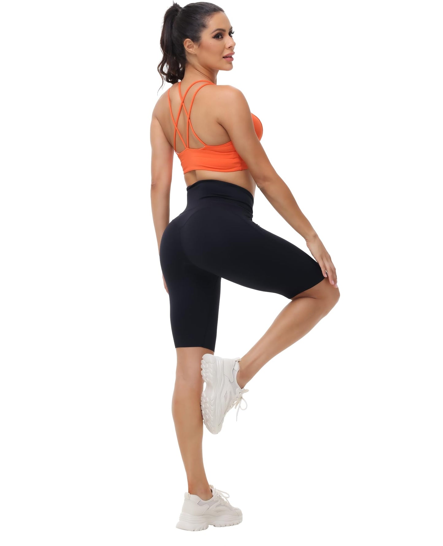MotoRun Strappy Sports Bra Sexy Bralettes for Women Push Up Bralette Rave Top Orange S