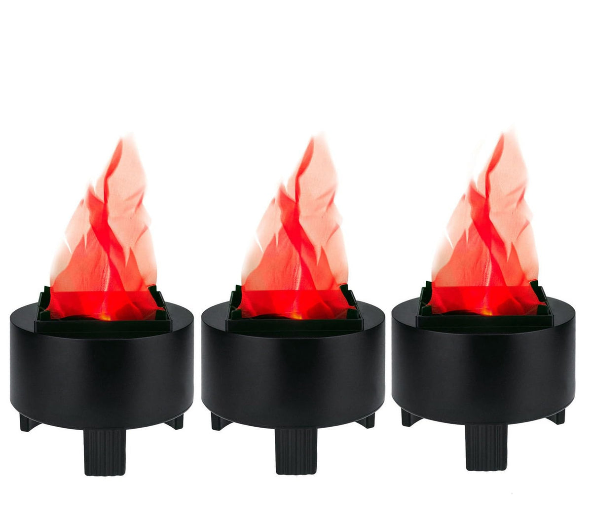 Lancoon 3D LED Fake Fire Flame Light, 3 Pack Artificial Flickering Flame Lamp Bulb Electric Campfire Effect Indoor for Christmas Halloween Festival Event Party Club Decoration