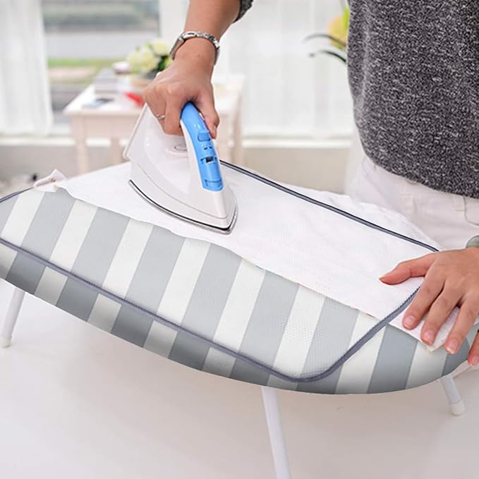 SheeChung 12.5 x 32 Inch Small Ironing Board Cover and Pad, Cotton Cover &