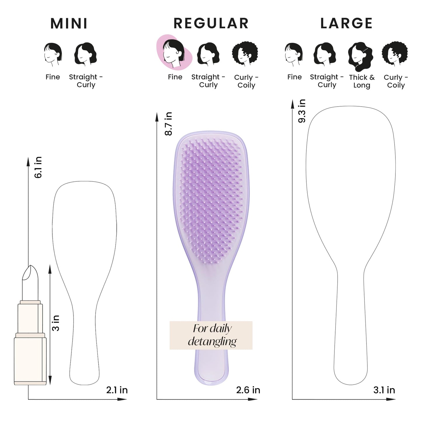 Tangle Teezer Fine and Fragile Ultimate Detangler Hairbrush for Coloured, Fine & Thin Hair - Two-Tiered Soft Flex Teeth Reduce Breakage & Pulling - Gentle on Delicate Hair - Hypnotic Heather