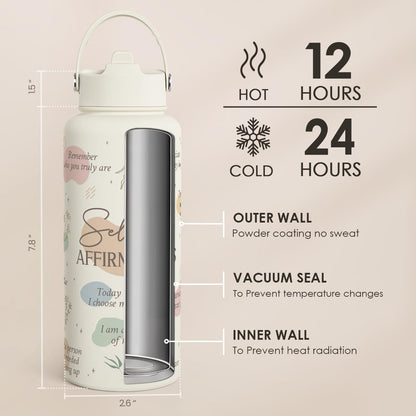 Inspiration Gifts for Women Girls, Inspiration Water Bottle 32oz Stainless Steel with Lid, Insulated Bottles Gift Idea for Birthday Christmas