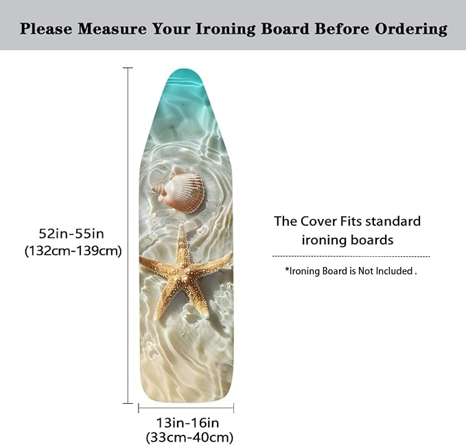 GLENLCWE Hawaiian Starfish Shell Ironing Board Cover, Elastic Iron Pad Covers