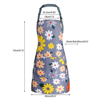 IHFAIO Apron for Women with Pockets, Adjustable Waterproof Floral Chef Aprons for Kitchen, Gardening, Cooking, BBQ or Baking, 3Pcs (3)