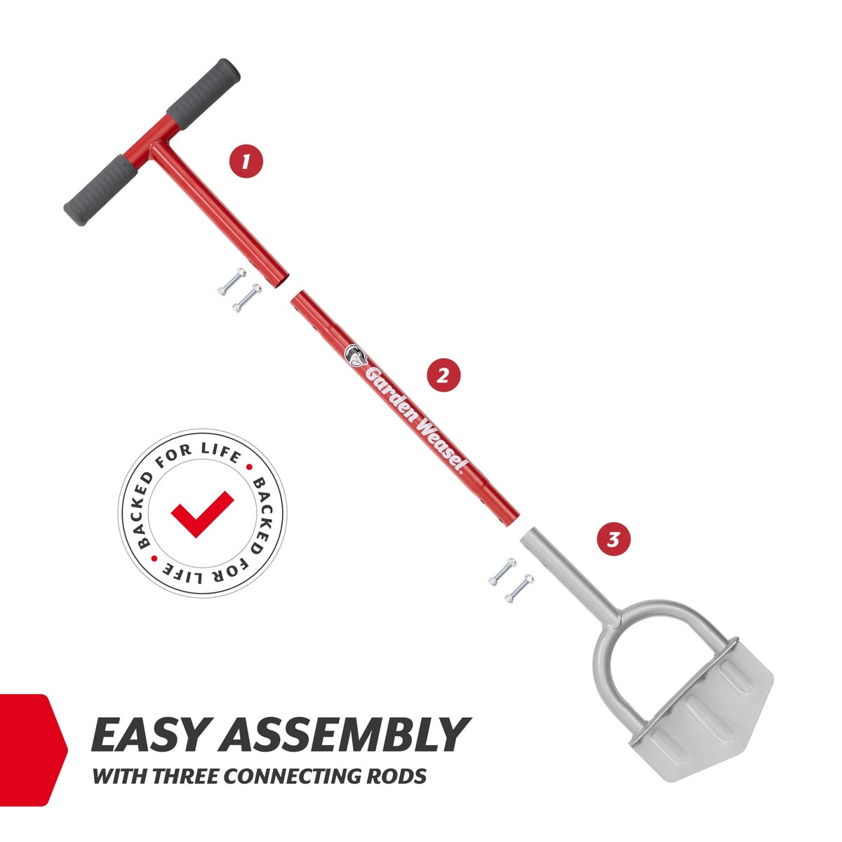 Garden Weasel Edger-Chopper Manual Lawn Edger Tool - Sod Cutter and Trenching Shovel for Clean Garden Borders - Ergonomic Handle and Carbon Steel Blade Latest Model 91714-3