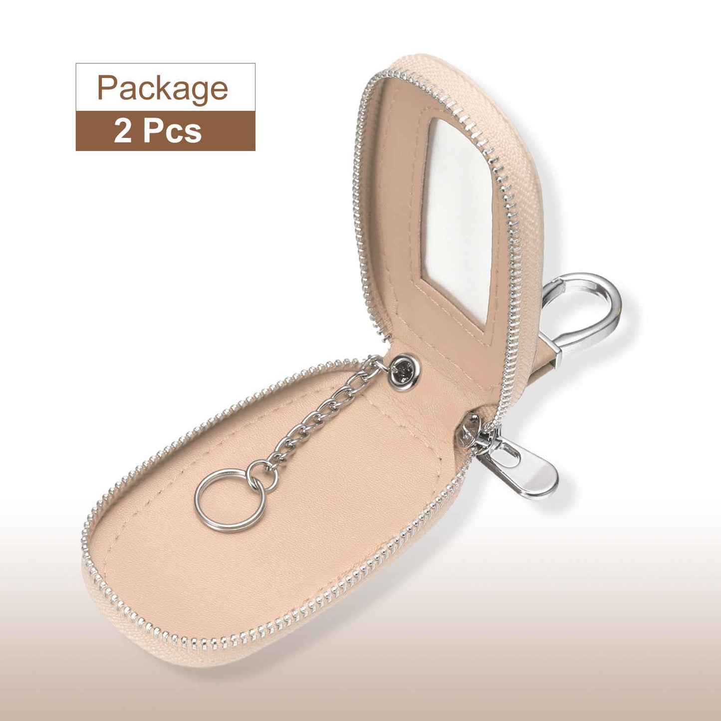 HARFINGTON 2Pcs Universal Premium Car Key Fob Case Genuine Leather Key Fob Protector Cover Smart Key Fob Holder for Remote Key Fob, Pink