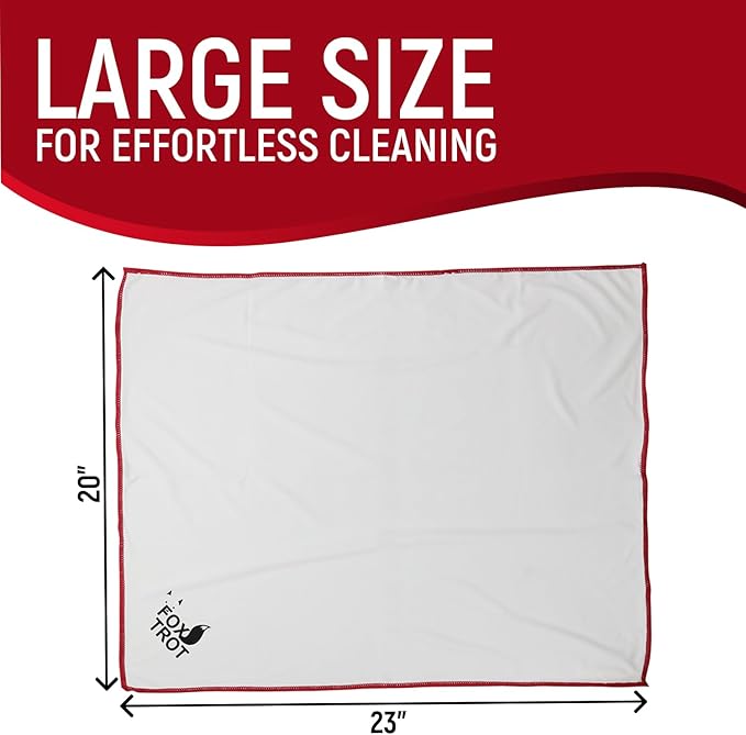 Fox Trot Large Microfiber Polishing Cloths | Streak Free, Lint Free Shine and