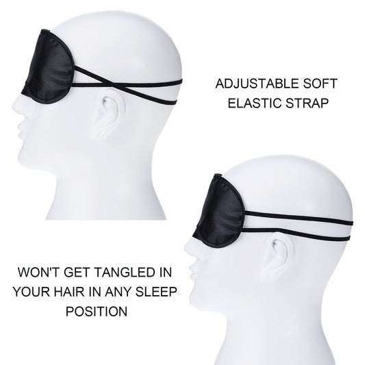 Hicarer 15 Pack Eye Mask Sleeping Blindfold Soft Eye Shade Cover with Nose Pad and Adjustable strap for Travel Sleep, Black