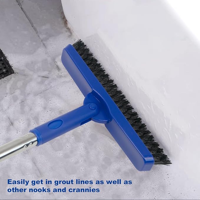 CELOX Grout Brush with Long Handle V-Shape Grout Line Scrubber with Stiff