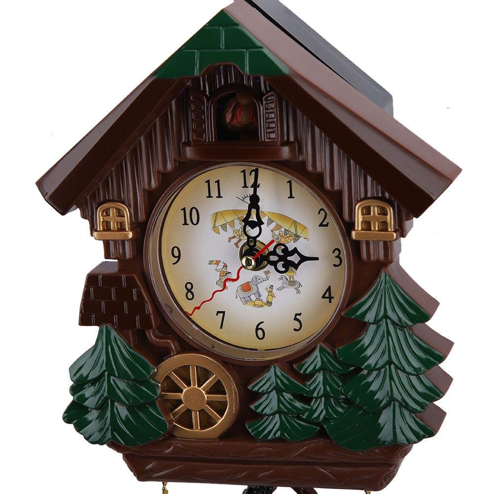 AUNMAS Cuckoo Clock with Sound, Traditional Style Wooden Quartz Movement, Wall Mount Tabletop Display Grandfather Clock for Home Office Decor