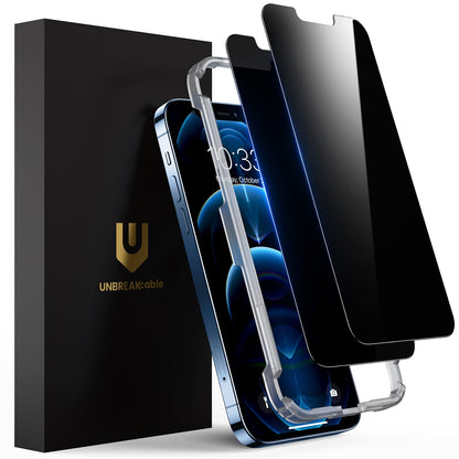 UNBREAKcable Privacy Screen Protector for iPhone 14/ iPhone 13/13 Pro, Tempered Glass [True 28°Anti Spy] [9H Hardness] [Case Friendly] Private Protector for iPhone 6.1" - 2 Pack