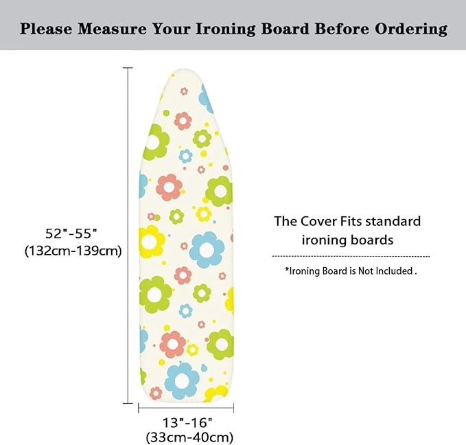 Colorful Hippie Flowers Ironing Board Cover and Pad Soft Fabric Cover