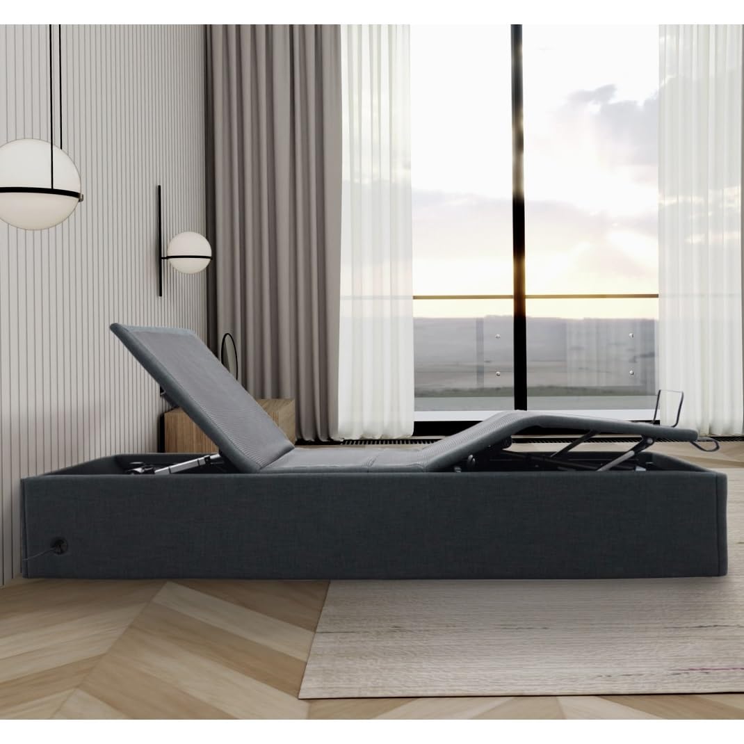 Ergomotion Stow Adjustable Bed Base with Storage - Head & Foot Articulation, Zero Gravity, USB Ports - Available in Full, Queen, King (King)