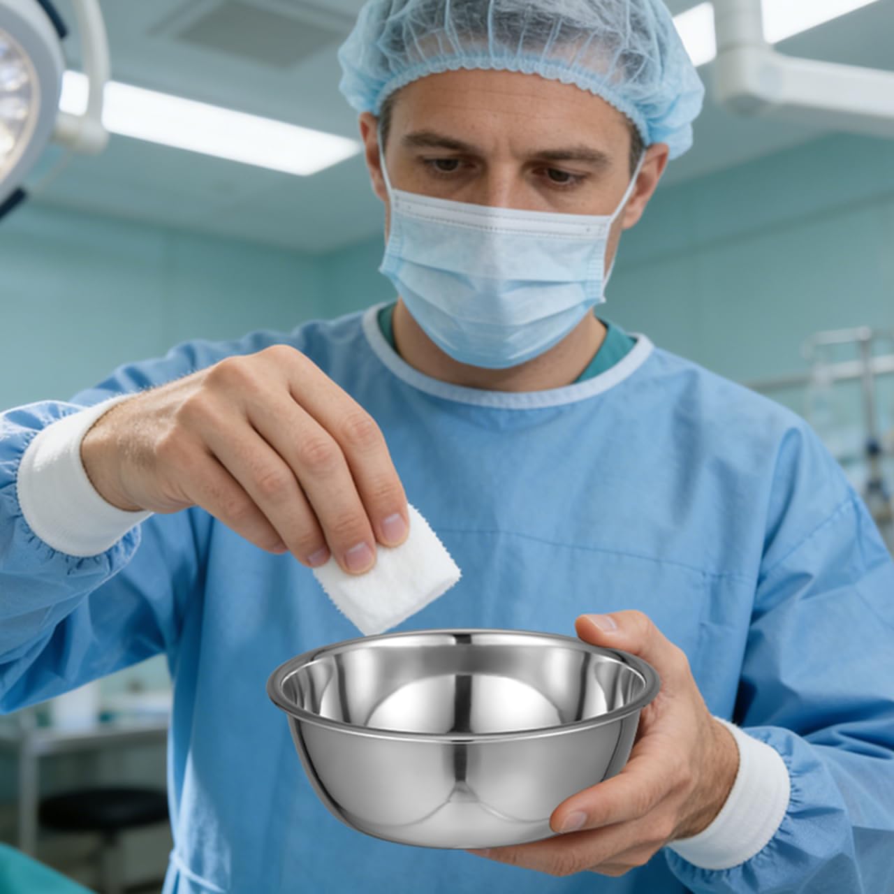 Baluue 2pcs Medical Bowl Bowls Thickened Iodine Cups with Seamless Construction Basin, Medical Stainless Steel Bowls for Sponges Dressings Fluid