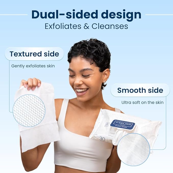Clean Skin Club XL Premium Face Wipes, Extra Moist Makeup Removing Towelettes