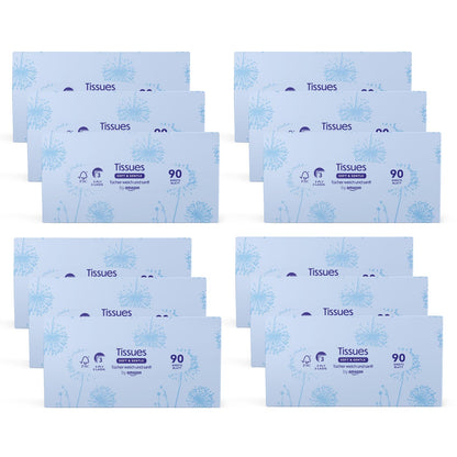 by Amazon 3-Ply Facial Tissues, 1080 Count (12 Packs of 90) (Previously Presto!)