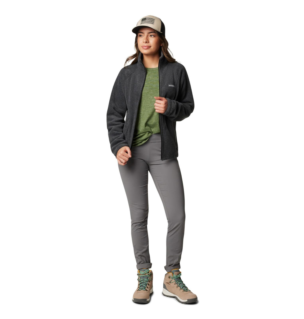 Columbia Womens Benton Springs Full Zip Fleece Jacket, Charcoal Heather, Large
