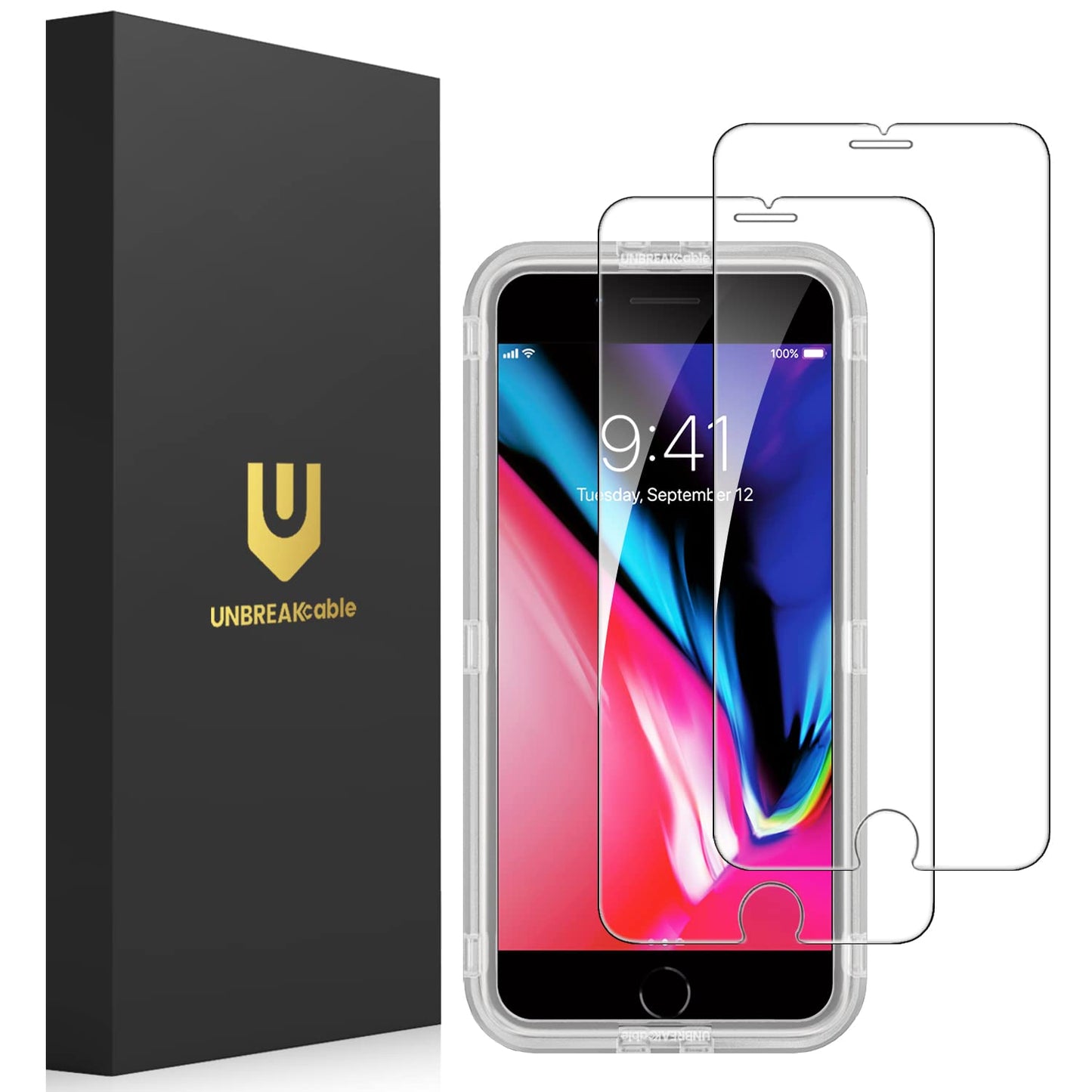 UNBREAKcable 2-Pack Screen Protector for iPhone 16e/13/13 Pro/14, Double Shatterproof Tempered Glass [Easy Installation] [9H Hardness] [99.99% HD] [Case Friendly] for Apple 13 Pro/13/14/16e 6.1 inch