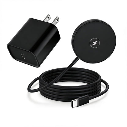 [Apple MFi Certified] iPhone Magnetic Wireless Charger 15W 6FT Mag-Safe Charging Pad with USB C Fast Wall Charger Block for iPhone 17 Pro Max/Air/16E/16 Plus/15/14/13/12/11/AirPods Pro 3/2(Black)