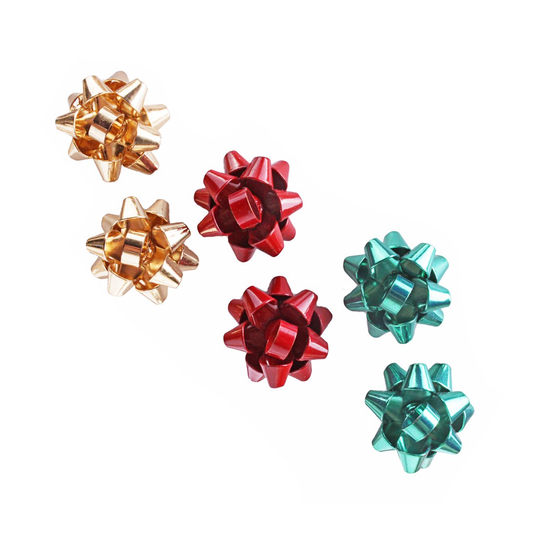 VK Accessories 3 Pair Bow Studs Christmas Earrings Santa Holiday Earrings Gifts for Women 3 Color(Green, Golden, Red)